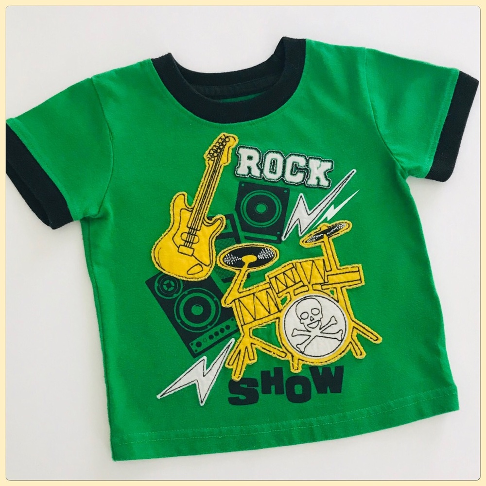 Garanimals Adorable Boys Green Rock & Roll Tee 12M
